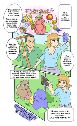 ambiguous_feral ambiguous_gender award ball blonde_hair blue_clothing blue_eyes blue_topwear bottomwear breasts broom brown_body brown_eyes brown_fur brown_hair cleaning_tool cleavage clothed clothed_human clothing credit_card dialogue ear_piercing eyelashes featureless_crotch female female_feral female_human feral fur grass green_clothing green_hair green_tail green_topwear grey_bottomwear grey_clothing hair holding_broom holding_card holding_cleaning_tool holding_object lifting_another light_body light_skin looking_at_another looking_back looking_back_at_another looking_up_at_another male male_human medal open_mouth outside piercing plant purple_eyes red_body red_fur scared sitting sky smile speech_bubble standing tail text topwear toy_block trophy white_clothing white_tail white_topwear young young_ambiguous young_feral carpdime fluffy_pony fluffy_pony_(species) human mammal comic digital_media_(artwork) english_text hi_res