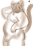 anthro balls belly flaccid genitals kemono male moobs nipples overweight overweight_anthro overweight_male penis solo armadirou domestic_cat felid feline felis mammal 2019 3:4 hi_res sketch