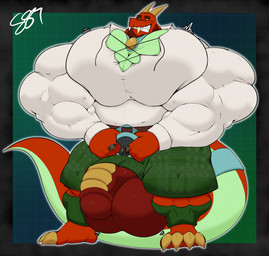 anthro balls big_balls big_muscles big_penis big_tail bottomwear clothing flexing genitals huge_balls huge_muscles huge_penis hyper hyper_balls hyper_genitalia hyper_muscles hyper_penis kilt male muscular muscular_male penis scottish solo tail tight_clothing seaserpenttailor mythology dragon mythological_creature mythological_scalie scalie hi_res