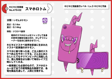 ambiguous_gender bodily_fluids border cum cum_in_mouth cum_inside drooling evil_grin genital_fluids hypnosis mind_control purple_body purple_eyes red_border ringed_eyes saliva sharp_teeth smile solo teeth text vein nikunigushii nintendo pokemon animate_inanimate generation_4_pokemon pokemon_(species) rotom rotom_phone absurd_res hi_res japanese_text translation_request