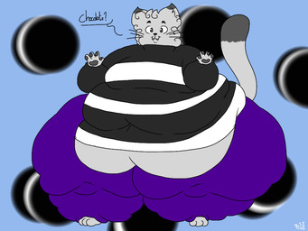 3_toes 4_fingers anthro barefoot belly big_belly biped black_eyes bottomwear clothing curly_hair dialogue ear_markings eyebrows fangs feet fingers front_view hair huge_belly huge_hips huge_thighs hyper hyper_hips hyper_thighs love_handles male markings moobs morbidly_obese morbidly_obese_anthro morbidly_obese_male navel obese obese_anthro obese_male overweight overweight_anthro overweight_male pattern_background pattern_clothing pawpads purple_clothing question simple_background smile solo standing striped_clothing stripes sweater tail tail_markings teeth thick_thighs three-quarter_view toes topwear whiskers wide_hips batspid2 domestic_cat felid feline felis mammal 2018 4:3 digital_drawing_(artwork) digital_media_(artwork) flat_colors full-length_portrait portrait signature