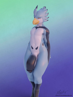 anthro balls beak digitigrade feet femboy genitals humanoid_genitalia humanoid_penis male navel nude_anthro penis solo talons toes vein veiny_penis hiddenmask18 hiddenmask18_(modeler) kyle_(hiddenmask18) avian 3:4 3d_(artwork) blender_(artwork) digital_media_(artwork) hi_res