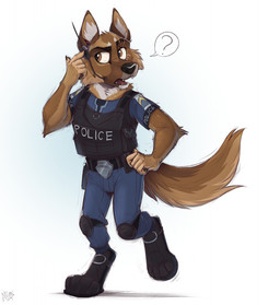 5_fingers anthro black_claws black_eyebrows black_nose brown_eyes cheek_tuft claws clothed clothing eye_scar eyebrows facial_scar facial_tuft fangs fingers fully_clothed fur inner_ear_fluff male multicolored_body multicolored_fur open_mouth police police_uniform scar simple_background snout solo speech_bubble tail teeth tuft uniform walking white_background mimi-fox canid canine canis domestic_dog german_shepherd herding_dog mammal pastoral_dog 2022 colored colored_sketch digital_drawing_(artwork) digital_media_(artwork) hi_res shaded sketch