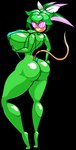 anthro areola areola_slip big_breasts big_butt bikini blue_bikini blue_clothing blue_swimwear bow_ribbon breasts butt clothing doll eyewear female glistening glistening_body green_body green_skin hand_on_hip holding_breast leaf leaf_hair looking_at_viewer looking_back looking_back_at_viewer nipples one-piece_swimsuit pink_eyewear pink_sunglasses plant plant_hair plant_pot potted_plant pseudo_hair rear_view reflective_body sling_bikini solo standing sunglasses swimwear tail thick_thighs two-piece_swimsuit sillyseacreatur blaster_master disney knick_knack pixar kanna_(blaster_master) sunny_miami animate_inanimate elemental_creature elemental_humanoid flora_fauna humanoid living_doll plant_humanoid hi_res