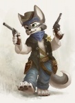 2013 bandanna bandolier canine cowboy cute fur green_eyes grey_fur gun hat male plain_background ranged_weapon revolver sheriff silverfox5213 solo weapon wolf
Rating: Safe
Score: 14
User: tony311
Date: March 20, 2013