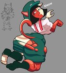 anthro big_butt black_eyes bottomwear breasts butt claws clothing coin duo female footwear genitals green_bottomwear green_clothing green_footwear green_shorts green_socks grey_background hand_on_face hand_on_own_face kneeling looking_back male meow mismatched_ears multicolored_body overalls paw_pose penis pose rear_view red_body red_clothing red_ears red_overalls red_tail shirt shorts simple_background smile socks surprise surprised_expression t-shirt tail thick_thighs three-quarter_view toe_claws topwear torn_bottomwear torn_clothing torn_shorts two_tone_body two_tone_tail whiskers white_body white_claws white_clothing white_ears white_shirt white_t-shirt white_tail white_toe_claws white_topwear karikhuri ena:_dream_bbq ena_(series) ena_(dream_bbq) kane_(ena) animal_humanoid animate_inanimate cat_humanoid domestic_cat ena_(species) felid felid_humanoid feline feline_humanoid felis humanoid living_coin mammal mammal_humanoid 2025 digital_media_(artwork) sketch