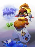 after_vore belly big_belly blonde_hair breasts duo female female_pred hair overweight simple_background text vore yellow_eyes malachi21148 nintendo splatoon frye_(splatoon) cephalopod inkling marine mollusk 2022 3:4 absurd_res hi_res