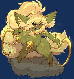 areola big_areola big_breasts big_nipples blonde_hair blush bodily_fluids breasts female genitals green_body green_skin hair huge_areola huge_breasts huge_nipples humanoid_pointy_ears nipple_piercing nipple_shield nipples not_furry nude piercing pointy_ears red_eyes simple_background solo sweat vulva huffslove goblin humanoid 2026 absurd_res alpha_channel hi_res