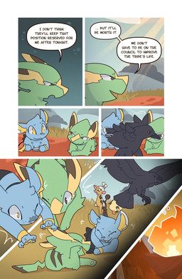 ambiguous_gender beak black_body black_feathers black_fur blue_body blue_fur brown_body brown_eyes chest_tuft claws cloud day dialogue emanata feathered_wings feathers feral finger_claws fire flying fur grass green_body green_fur group head_tuft laugh light light_beam looking_at_another lying on_front open_mouth open_smile outside pawpads plant pounce rock sky smile speech_bubble sunbeam sunlight tail tail_feathers tail_tuft talking_to_another text tuft wings yellow_body yellow_eyes yellow_fur yellow_pawpads wooled nintendo pokemon pokemon_mystery_dungeon spike_chunsoft malachi_(wooled) sable_(wooled) avian bird corvid corvus_(genus) crow electrike generation_2_pokemon generation_3_pokemon generation_4_pokemon girafarig oscine passerine pokemon_(species) shinx comic english_text hi_res