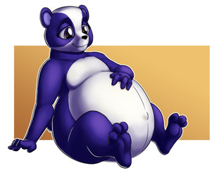 female feral navel paws pregnant proud simple_background sitting smile solo clock-face hasbro littlest_pet_shop littlest_pet_shop_(2012) penny_ling bear giant_panda mammal 2015
