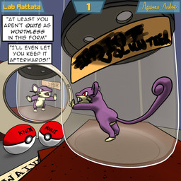 after_transformation ambiguous_gender container dialogue dialogue_box feral glass_jar implied_transformation in_container in_jar jar looking_at_reflection open_mouth page_number pokeball reflection solo tail text waiver aquinas_audax nintendo pokemon generation_1_pokemon mammal murid murine pokemon_(species) rat rattata rodent 1:1 3d_(artwork) absurd_res blender_(artwork) blender_eevee_(artwork) comic digital_media_(artwork) english_text hi_res signature