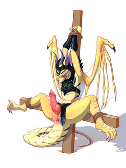 anthro anus armor bound clothing cross genitals inverted_cross male penis solo spread_legs spreading ktk's_sky blizzard_entertainment european_mythology mythology warcraft dracthyr dragon mythological_creature mythological_scalie scalie western_dragon absurd_res hi_res