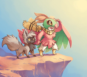 ambiguous_gender anthro biped black_body black_fur brown_eyes claws cliff cute_fangs detailed_background duo fangs feathered_wings feathers feet feral fur green_body green_feathers grey_body grey_fur leg_markings markings multicolored_body multicolored_fur open_mouth orange_body orange_feathers outside quadruped red_body red_feathers scarf socks_(marking) standing talons teeth toes two_tone_body two_tone_fur white_body white_feathers wings yellow_sclera shellyochunks nintendo pokemon accipitrid accipitriform avian bird canid canine generation_3_pokemon generation_6_pokemon hawlucha mammal pokemon_(species) poochyena 2015 dated digital_media_(artwork) hi_res shaded signature