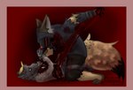 anthro blood bodily_fluids brown_body clothed clothing disembowelment duo fur gore guts hair intestines machine male open_mouth organs screen screen_face simple_background spots aceytango left_4_dead_(series) valve hunter_(left_4_dead) johmn canid canine canis hyena mammal protogen spotted_hyena wolf digital_media_(artwork) hi_res