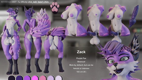 animal_genitalia animal_penis anthro anus balls big_balls big_breasts blue_eyes breasts bubble_gum canine_genitalia canine_penis color_swatch female femboy fluffy_ears fur genitals imperial_unit intersex male metric_unit nipples open_mouth paws penis purple_body purple_nipples purple_skin solo tail text z4ck_rock zack_(z4ck_rock) canid canine fox mammal 16:9 3d_(artwork) 4k absurd_res blender_(artwork) blender_cycles_(artwork) digital_media_(artwork) english_text hi_res model_sheet widescreen
