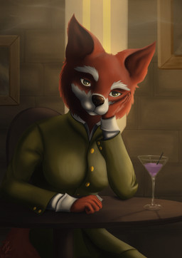 5_fingers alcohol anthro beverage biped brown_nose clothed clothed_anthro clothed_female clothing container cup detailed_background drinking_glass eye_contact eyebrows facial_markings female female_anthro fingers fluffy front_view fully_clothed fully_clothed_anthro fully_clothed_female fur glass glass_container glass_cup glistening glistening_eyes green_eyes head_markings holding_object humanoid_hands light looking_at_another looking_at_viewer looking_back markings realistic red_body red_fur sitting solo thick_eyebrows white_body white_fur hyacinth1971 tails_noir renee_wilson canid canine fox mammal red_fox true_fox 2025 absurd_res colored detailed digital_drawing_(artwork) digital_media_(artwork) half-length_portrait hi_res lighting portrait shaded signature