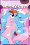 2012 absurd_res aloe_(mlp) bed blue_body blue_fur blue_hair blush butt comic cover cover_art cover_page cutie_mark digital_media_(artwork) earth_pony equid equine eyes_closed female female/female feral friendship_is_magic fur furniture group hair hasbro hi_res horse indirect_incest_(lore) kissing kissing_cheek licking long_hair lotus_(mlp) mammal multicolored_hair my_little_pony one_eye_closed open_mouth oral pillow pink_body pink_eyes pink_hair pony purple_eyes pyruvate rainbow_dash_(mlp) rainbow_hair sex sibling_(lore) sister_(lore) sisters_(lore) tail tongue tongue_out
