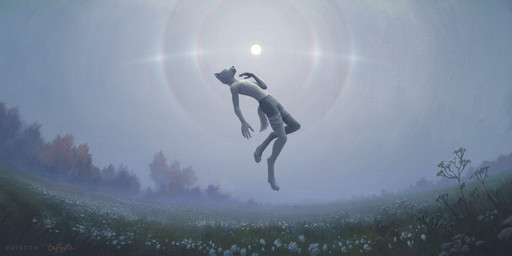 anthro autumn clothed clothing detailed_background digitigrade field floating flower fog fur grass landscape levitation male morning nature nature_background outside plant solo sun topless topless_anthro topless_male tree tailbyte canid canine canis mammal wolf 2022 2:1 detailed digital_media_(artwork) digital_painting_(artwork) full-length_portrait hi_res painting_(artwork) portrait signature widescreen