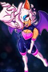 anthro bodysuit bulge chest_window clothing crossgender eyeshadow femboy ftm_crossgender fur hair hair_over_eye legwear lipstick makeup male pecs skinsuit solo tight_clothing tights white_body white_fur wings marigold_rosi sega sonic_the_hedgehog_(series) rogue_the_bat_(nikkikaji) rouge_the_bat bat mammal 2:3 hi_res