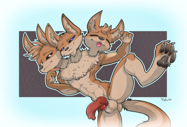 3_heads 4_fingers 4_toes abs animal_genitalia animal_penis anthro balls bedroom_eyes belly biped black_nose black_pawpads blep blue_eyes bodily_fluids brown_body brown_fur brown_hair butt canine_genitalia canine_penis chest_tuft claws cute_fangs dripping erection eyes_closed fangs feet fingers fur fur_markings fur_tuft genital_fluids genitals hair head_tuft inner_ear_fluff knot looking_at_another looking_at_viewer lying male markings multi_head multicolored_body multicolored_fur muscular muscular_anthro muscular_male narrowed_eyes navel nude pawpads pecs penis pose precum precum_drip presenting presenting_penis raised_arm seductive simple_background smile solo spread_legs spreading tan_belly tan_body tan_fur teeth text three-quarter_view toe_claws toes tongue tongue_out tuft two_tone_body two_tone_fur vein veiny_penis yellow_eyes ratcha european_mythology greek_mythology mythology serris_cerberus canid canid_demon canine canis cerberus demon hellhound mammal mythological_canine mythological_creature wolf 2020 digital_media_(artwork) english_text hi_res signature brother_(lore) brothers_(lore) sibling_(lore)