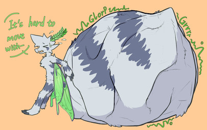 abdomen_vore anthro biped digestion interrupted_speech quadruped size_difference smaller_anthro smaller_pred solo text unusual_vore vore wings accadurosoce mythology muth_(accadurosoce) arthropod insect lepidopteran moth 2025 english_text hi_res