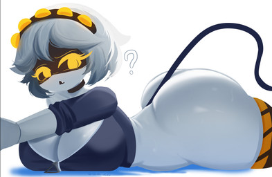 anthro big_breasts big_butt breasts butt confusion female looking_at_viewer machine pose silly solo solo_focus solo_in_panel thick_thighs alaki_zezo glitch_productions murder_drones v_(murder_drones) robot robot_anthro absurd_res hi_res pinup