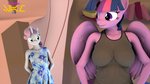 16:9 3d_(artwork) age_difference anthro big_breasts breasts digital_media_(artwork) duo equid equine female friendship_is_magic hasbro hi_res horn mammal my_little_pony mythological_creature mythological_equine mythology older_female senthaurekmern sweetie_belle_(mlp) twilight_sparkle_(mlp) unicorn widescreen winged_unicorn wings young younger_female