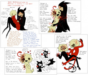 :d ambiguous_gender amputee attack black_body black_eyes black_hair black_skin black_tail blood blood_on_hand blue_eyes blush blush_lines bodily_fluids chest_eye closed_smile dialogue disability drooling eyeless faceless female fur gore group hair heart_symbol holding_orb hole_in_arm hole_in_leg hug information kissing long_hair male missing_arm missing_limb mouth_closed open_mouth open_smile red_body red_sclera red_skin red_tail saliva scratch scratches simple_background smile speech_bubble spiked_legs tail tail_motion tailwag tan_body tan_fur tan_tail teeth text trypophobia white_background wounded yellow_sclera yellow_teeth jejejunum filth_(jejejunum) pest_(jejejunum) secret_(jejejunum) arthropod caterpillar humanoid insect larva nethermare proto-nethermare worm 2026 digital_drawing_(artwork) digital_media_(artwork) english_text hi_res
