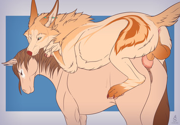 4_toes anal anal_penetration anatomically_correct anatomically_correct_genitalia anatomically_correct_penis anatomically_correct_vulva animal_genitalia animal_penis animal_vulva anus backsack balls bite biting_another biting_partner brown_mane canine_genitalia canine_penis duo ear_piercing equine_genitalia equine_vulva eyes_closed fangs feet female female_penetrated feral feral_on_feral feral_penetrated feral_penetrating feral_penetrating_feral from_behind_position fur genitals innie_vulva interspecies knot long_ears lying_on_another male male/female male_penetrating male_penetrating_female mane mounting neck_bite nude penetration penile penile_penetration penis penis_in_ass perching_position piercing predator/prey quadruped raised_tail sex sheath simple_background smile standing tail tail_aside tan_body tan_fur teeth toes unusual_position vulva sabuky sabuke_(character) canid canine canis equid equine horse mammal wolf 2014 2016 2017 2021 digital_drawing_(artwork) digital_media_(artwork) digital_painting_(artwork) hi_res painting_(artwork)