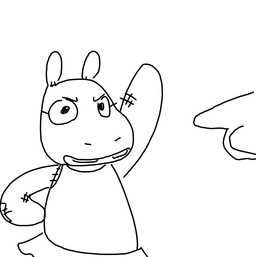 anthro female plushie the_weaver toybox_pals anon princess_hippo_(toybox_pals) common_hippopotamus hippopotamid human mammal comic monochrome