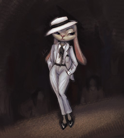 anthro belt bottomwear clothed clothed_anthro clothed_female clothing collared_shirt dress_pants dress_shirt faceless_character female footwear fully_clothed fully_clothed_anthro fully_clothed_female fur grey_body grey_fur group hands_in_both_pockets hat headgear headwear necktie pants purple_eyes shirt shoes solo_focus standing suit_jacket topwear apoluna disney zootopia judy_hopps european_rabbit lagomorph leporid mammal oryctolagus rabbit 2025 digital_media_(artwork) hi_res