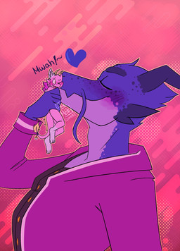 anthro blue_body blue_ears blue_paws blue_wings blush blush_lines clothed clothed_anthro clothed_male clothing comic_panel dewlap_(anatomy) duo extreme_size_difference female fluffy fluffy_ears freckled_face freckles fur grabbing grabbing_from_behind handheld heart_symbol holding_person horn inside kiss_on_cheek kissing larger_male magic male male/female micro multicolored_body multicolored_fur nude onomatopoeia pink_body pink_fur purple_body purple_fur romantic romantic_couple shrunk size_difference smaller_female sound_effects tail text two_tone_body wings posmehdakota mythology drak_(digitalscales) petal_(dapperhedgehog) dragon eastern_dragon fairy_dragon furred_dragon furred_scalie lizard mythological_creature mythological_scalie reptile scalie winged_dragon wingless_dragon absurd_res comic digital_media_(artwork) hi_res