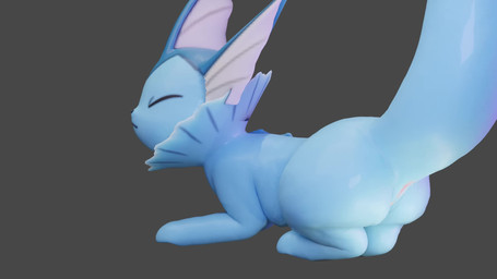 anus blue_body butt female feral genitals looking_at_viewer simple_background smile solo tail vulva swoomy nintendo pokemon eeveelution generation_1_pokemon mammal pokemon_(species) vaporeon 3d_(artwork) 3d_animation animated digital_media_(artwork) hi_res loop no_sound short_playtime video