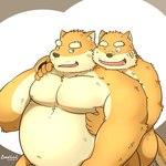 anthro band-aid bandage belly big_belly duo hug hugging_another hugging_from_behind humanoid_hands kemono male male/male moobs nipples one_eye_closed orange_body overweight overweight_male wink mtflying30371 bungo_(beartouma_0517) monta_(beartouma_0517) canid canine canis domestic_dog mammal shiba_inu spitz 1:1 2018 hi_res father_(lore) father_and_child_(lore) father_and_son_(lore) incest_(lore) parent_(lore) parent_and_child_(lore) parent_and_son_(lore) son_(lore)