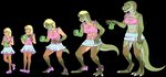 anthro basic_sequence blonde_hair body_size_growth breasts clothing female five_frame_image five_frame_sequence green_body hair human_to_anthro linear_sequence multi_frame_sequence navel peace_symbol sharp_teeth simple_background size_transformation smile solo species_transformation standing teeth torn_clothing transformation transformation_sequence transparent_background carolzilla the_dino_might_gals dinosaur human mammal prehistoric_species reptile scalie theropod tyrannosaurid tyrannosauroid tyrannosaurus tyrannosaurus_rex 2020 alpha_channel hi_res sequence watermark