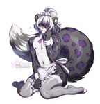 anthro apron biped bodily_fluids clothing countershade_face countershade_fur countershade_torso countershading erection erection_under_clothing femboy fingers fur genital_fluids hair male precum precum_through_clothing simple_background solo wet wet_clothing white_background plna felid mammal pantherine snow_leopard hi_res