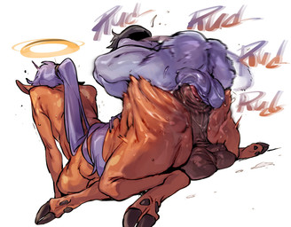 anal anal_penetration balls big_balls big_penis butt butt_ripples duo femboy from_behind_position genitals halo hooves huge_penis humanoid_on_taur humanoid_pointy_ears interspecies lying male male/male nipples on_front penetration penis perching_position pointy_ears rough_sex sex bonnypir4 deer deer_taur demon demon_humanoid humanoid imp mammal mammal_taur taur hi_res