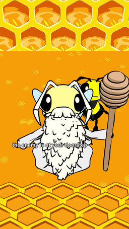 4_arms ambiguous_anthro ambiguous_gender antennae_(anatomy) anthro armor arthropod_abdomen back_wings beady_eyes beehive big_beard black_antennae black_body black_nose brown_body burning candy chair clothing compound_eyes crown dessert dot_eyes earthquake facial_hair falling female female_anthro flying food furniture grass headgear hexagonal_grid honey_(food) honey_dipper honeycomb imminent_vore knight leaf licking male male_anthro mantle melee_weapon multi_arm multi_limb music mustache pain picking_nose plant robe scent shield simple_eyes sky stinger sword text throne throne_room tongue tree warrior weapon white_antennae wings yellow_body natural_habitok natural_habitat_shorts arthropod bee honey_bee hymenopteran insect queen_bee 3d_(artwork) 3d_animation 9:16 animated background_music cel_shading digital_media_(artwork) english_audio english_text flat_colors hi_res long_playtime shaded sound subtitled voice_acted