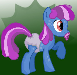 ageplay clean_diaper clothed clothed_feral clothing diaper diaper_only female feral infantilism object_in_mouth pacifier pacifier_in_mouth roleplay simple_background solo tail toony topless wearing_diaper babystar friendship_is_magic hasbro my_little_pony equid equine horse mammal pony