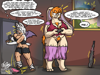 anthro areola areola_slip arm_hair biceps big_breasts body_hair bottomwear breast_expansion breasts broken_heel butt butt_expansion cave_background cave_painting caveman cavewoman chest_hair chest_tuft cleaning_tool clothed clothing club_(weapon) distraction duo expansion eyeshadow feather_duster female footwear forearm_hair forearms fur genitals gloves growth hair hair_growth handwear intelligence_loss makeup melee_weapon muscle_growth muscular muscular_anthro muscular_female nipple_slip oblivious painting_(object) pubes pubes_exposed reality_shift safe_(container) size_difference size_transformation stealing stubble tail tearing_clothing text topwear torn_bodysuit torn_bottomwear torn_clothing torn_topwear transformation tuft unaware_transformation vulva weapon wings frooby sega sonic_the_hedgehog_(series) rouge_the_bat vanilla_the_rabbit bat chao_(sonic) lagomorph leporid mammal rabbit 4:3 absurd_res digital_media_(artwork) english_text hi_res signature url