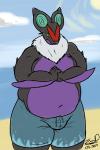 anthro anthrofied biped bulge clothed clothing fur male overweight overweight_anthro overweight_male pokemorph solo standing topless eddy_okapi european_mythology mythology nintendo pokemon bat dragon generation_6_pokemon mammal mythological_creature mythological_scalie noivern pokemon_(species) scalie western_dragon wyvern 2014 source_request