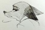 anthro bust_portrait canid canine comic disney fox graphite_(artwork) greyscale hi_res japanese male mammal monochrome nick_wilde pencil_(artwork) portrait red_fox simple_background solo traditional_media_(artwork) true_fox white_background z_tsuruo zootopia