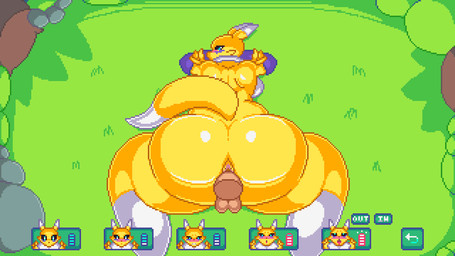 all_fours anal anal_penetration anthro anus armwear armwear_only back_boob balls big_butt black_sclera blue_eyes breasts bridal_gauntlets bridal_gauntlets_only butt butt_jiggle clothing digiphilia dipstick_ears dipstick_tail disembodied_penis doggystyle duo ear_markings elbow_gloves elbow_gloves_only erection facial_markings female female_anthro female_focus female_penetrated from_behind_position fur genitals gloves gloves_only grass handwear handwear_only head_markings hud interspecies jiggling leg_markings looking_at_viewer looking_back looking_back_at_viewer male male/female male_on_anthro male_penetrating male_penetrating_anthro male_penetrating_female markings mostly_nude mostly_nude_anthro mostly_nude_female multicolored_body multicolored_ears multicolored_fur multicolored_tail neck_tuft offscreen_male outside outside_sex penetration penile penile_penetration penis penis_in_ass plant purple_armwear purple_bridal_gauntlets purple_clothing purple_elbow_gloves purple_gloves purple_handwear purple_markings sex shoulder_blades socks_(marking) solo_focus tail tail_aside tail_markings thick_thighs tuft vulva white_body white_breasts white_ear_tips white_ears white_fur white_tail white_tail_tip white_vulva yellow_body yellow_ears yellow_fur yellow_tail countmoxi bandai_namco digimon digimon_(species) renamon 16:9 2020 animated digital_media_(artwork) loop pixel_(artwork) pixel_animation widescreen