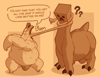 duo fungus male male/male mushroom simple_background simple_coloring size_difference smaller_pred tongue vore watagenodebi electronic_arts microsoft minecraft mojang plants_vs._zombies popcap_games xbox_game_studios amphibian creeper_(minecraft) elemental_creature elemental_humanoid frog fungi_fauna fungi_humanoid humanoid mushroom_humanoid toadstool_(pvz) hi_res shaded simple_shading