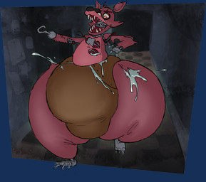 anthro big_butt butt expansion eye_patch eyewear hook hook_hand huge_hips inflation liquid_inflation machine male obese obese_anthro obese_male orange_eyes overweight overweight_anthro overweight_male simple_background solo teeth thick_thighs water water_inflation wide_hips rubberskunktoo five_nights_at_freddy's scottgames foxy_(fnaf) animatronic canid canine mammal robot alpha_channel lol_comments