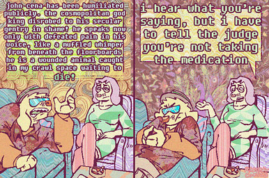 aloha_shirt anthro clothing dialogue dress duo eyewear female floppy_ears fur glasses hair hat headgear headwear humor legwear male pattern_clothing pattern_shirt pattern_topwear purple_hair shirt speech_bubble stockings sunglasses tan_body tan_fur text topwear yellow_body yellow_fur rawdawgcomics stahli_(rawdawgcomics) bird_dog canid canine canis domestic_dog golden_retriever hunting_dog mammal retriever comic english_text