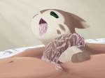 after_sex ambiguous_gender ambiguous_on_human bed_sheet bedding bestiality bodily_fluids cum cum_in_mouth cum_inside drooling duo feral furret generation_2_pokemon genital_fluids genitals half-erect human human_on_feral humanoid_genitalia humanoid_penis interspecies male male_on_feral mammal messy nintendo open_mouth penis pokemon pokemon_(species) pokephilia saliva solo_focus tongue tongue_out trapmagius