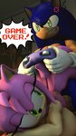 3d_(artwork) amy_rose angry anthro ass_up bluewyvern breasts digital_media_(artwork) duo eulipotyphlan female gaming hedgehog hi_res male male/female mammal sega smile sonic_the_hedgehog sonic_the_hedgehog_(series) teasing