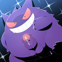 3_fingers balls biped bodily_fluids cum cum_on_hand erection fingers genital_fluids genitals humanoid_genitalia humanoid_penis kemono looking_at_viewer male nude penis precum purple_body purple_penis solo penta002 nintendo pokemon generation_1_pokemon gengar ghost pokemon_(species) spirit 1:1 2022 absurd_res hi_res