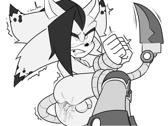 anal anthro anus arms_tied backsack balls bodily_fluids bound butt cum cum_in_ass cum_inside femboy genital_fluids genitals head_tuft male mechanical_tail penis quill_hair rampage_the_hedgehog saliva saliva_string shaking solo trembling tuft 4chan_anon sega sonic_the_hedgehog_(series) fan_character eulipotyphlan hedgehog mammal